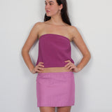 Pink Nylon Mini Skirt
